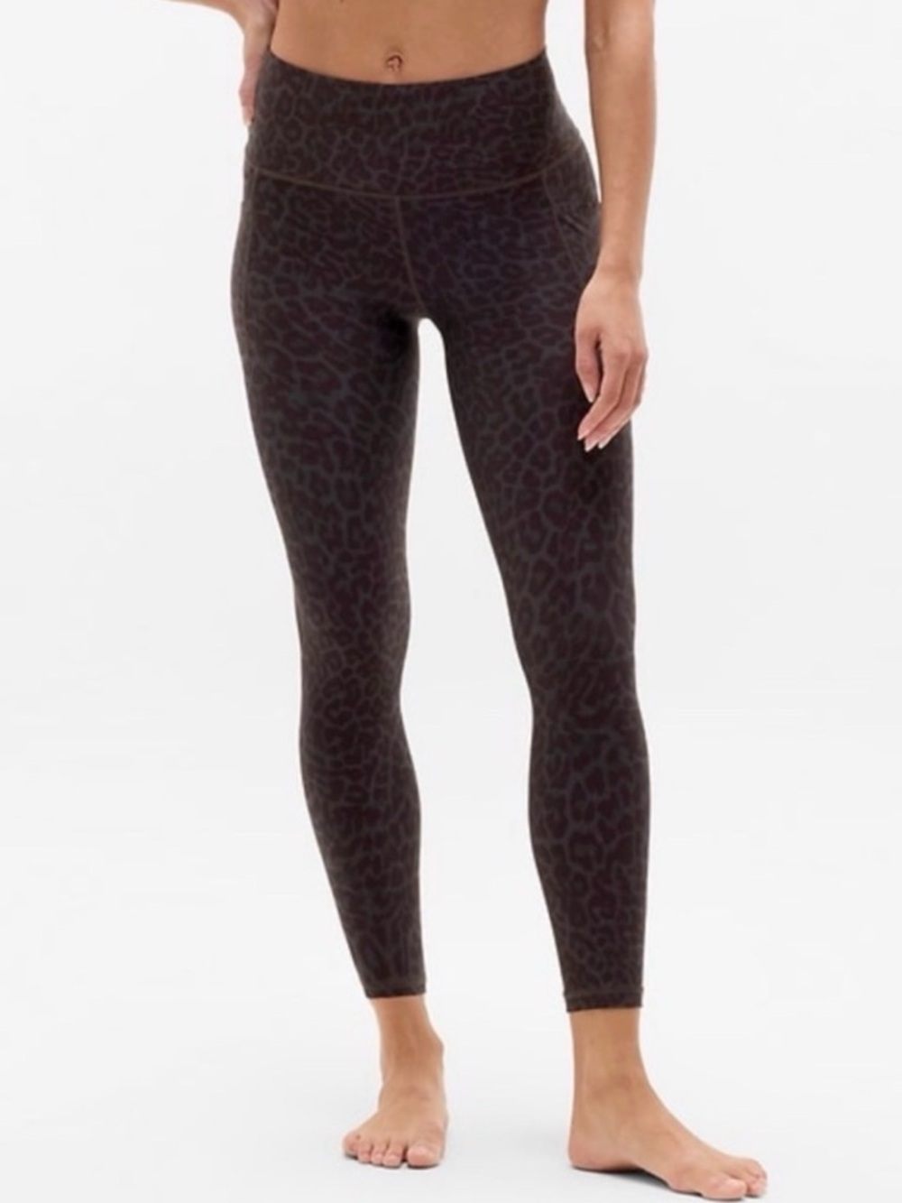 Athleta Salutation Stash 7/8 High Waist Leggings - Leopard Black S